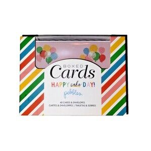American Crafts Boxed Cards, A2 Cards & Envelopes, Pebbles Happy Cake Day - NEW!